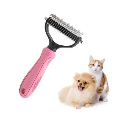 China Durable Pet Cat Dog Stainless Steel Double Sided Knotted Hair Removal Comb for sale