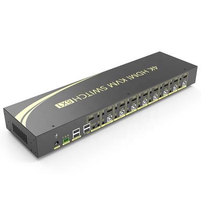 Cina eKL-81H HDMI kvm switch 8 in 1/2 out auto keyboard hotkeys switch factory in vendita