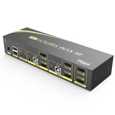 China 2 in 2 out HDMI KVM Switch 4K 60Hz Support HDMI 2.0 HDCP 2.2 dual screen switcher for sale