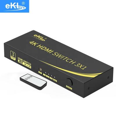 China eKL-31HN 2.0 HDMI switch 3 port 3 in 1 out 4K*2K 3D 3 port hdmi switch for sale