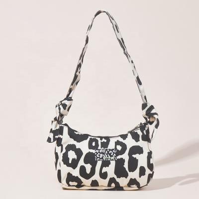 China Fashoion hot mockup straps canvas cross small - body bag leopard print bag female students Korean version of the casual armpit bag for sale