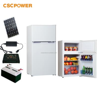 China 200/208L Solar Powered Solar Powered Hotel Refrigerators Deep Freezer Fridge Solar Freezers With Panel for sale