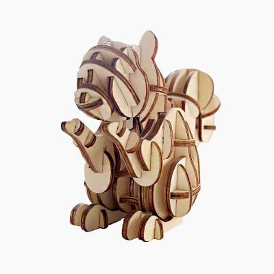 China Wooden Educational DIY TOY 3D Puzzle Squirrel DIY Toys Kids Toys Games For Kids Christmas Gifts for sale