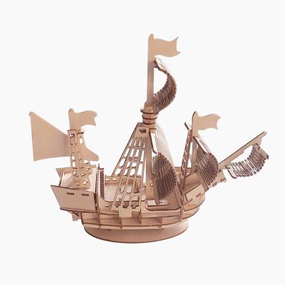 China DIY Jigsaw Gift Sets DIY TOY Educational Toys Ships Model For Children Assembly 3D Wooden Puzzle for sale