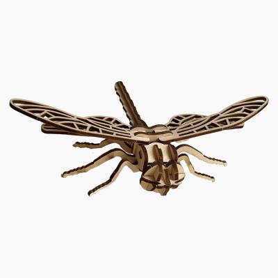 China China Factory Mini Kids Wooden Dragonfly Puzzle IQ Game Assembly DIY 3D Dragonfly Educational Puzzle for sale