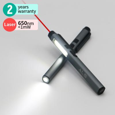 China SAL Industrial 150lm Rechargeable Magnetic LED Pen Light with Laser Indicator Pocket Flashlight for sale