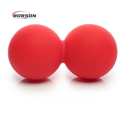 China Comfortable Solid Silicone Massage Ball Double Roller For Back And Neck Relief Peanut Massage Yoga Ball Best Point Silicon Ball for sale