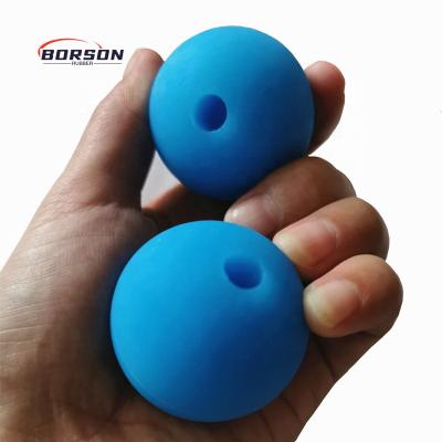 China Industrial Sports / Machinery Ship... Custom Design Silicone Drum Mallets Beater Balls Rubber Rebounding Machine Balls Hard Rubber Ball With Half Hole for sale