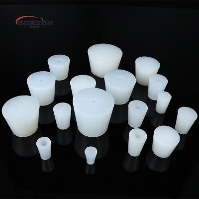 China Heat Resistance Custom Silicone Rubber Soft Hard Stopper For Lab Tube Bottle Rubber Stopper With Hole Silicone Rubber Cover Caps for sale