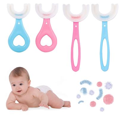 China Baby Bottoms Children U Shape Portable Toothbrush Fun Kids Practical And Safety Baby Silicone Simple Home Toothbrush for sale