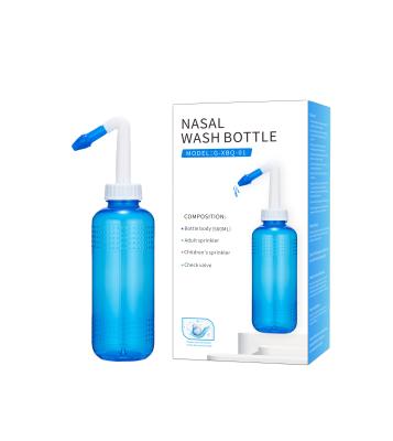 China Double Spout / Dust Caps High Quality Portable Nasal Cleaner PP Material 500ml Nasal Wash Bottle Dust Cap for sale