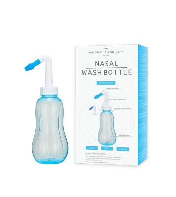 China 2021 New Product 500ML Sinus Double Spout/Dust Cover Rinsing Hypertonic Saline Nasal Spray Bottle for sale