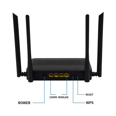 China Wholesale AX1200 4GE 802.11ac Mesh Router Home Wifi 5 Dual Band Home Wireless Router OEM/ODM with 4*5dbi Antenna for sale