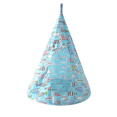 China Cat Tent Hammocks Blue Fish Breathable Soft Cushion Small Cat Hammock Swing Hanging Bed Cone For Pet Sleep Play for sale