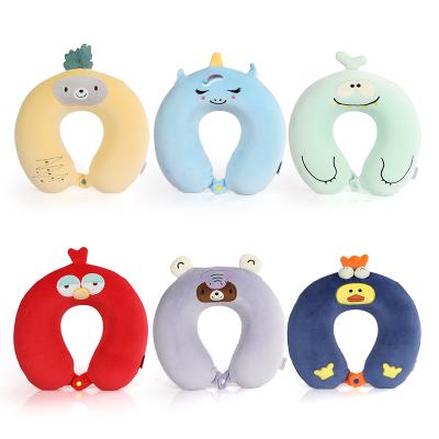 China Custom Cute Memory Designs Animal Shaped Memory Foam Cartoon U Neck Travel Rests For Car for sale