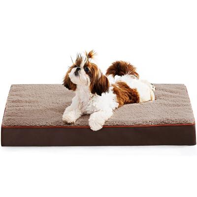 China Extra Large Dog Beds Amazon Removable Washable Pet Cover Viable Orthopedic Egg Crate Foam Large Dog Bedding Mats for sale