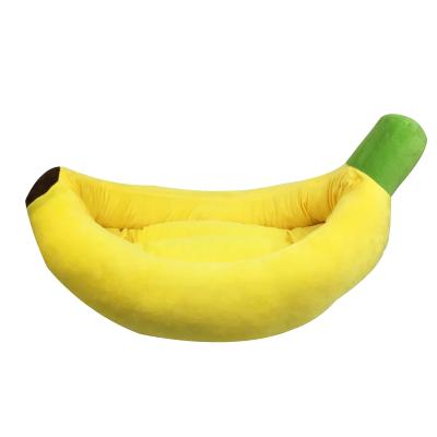 China Manufacturer Design Factory Direct Sales Breathable Pet Bed Portable and Washable in Banana Shape Cushion Removable Cat and Dog Beds Set for sale