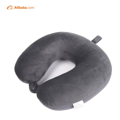 China Custom Colorful Soft Memory Factory Design Fleece Microbeads U Shape Travel Neck Support Pillow For Airplane Travel for sale