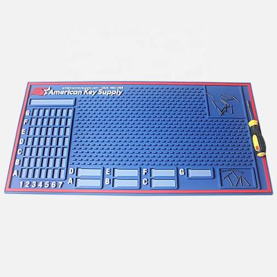 China Mat Put Locksmith Custom Embossed Logo Lock Pinning Mat Soft Heat Resistant Anti-Slip PVC Rubber Working Mat for sale