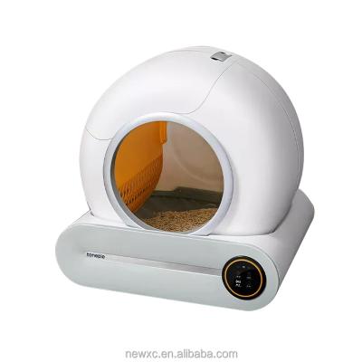 China Creative Portable Smart Cat Enclosed Large Electric Toilet Self Cleaning Warehouse App Control Automatic Cat Litter Box for sale