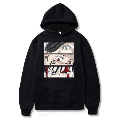 China Breathable Unisex Hoodies Harajuku Jujutsu Kaisen Japanese Anime Jujutsu Kaisen Eyes Printed Men's Hoodie Streetwear Casual Sweatshirts for sale