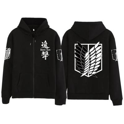 China Breathable Anime Attack On Titan Hoodies AOT Sweatshirts Ackerman Jacket With Zipper Cozyo Tops Pullovers Sudadera Felpa Moletom for sale