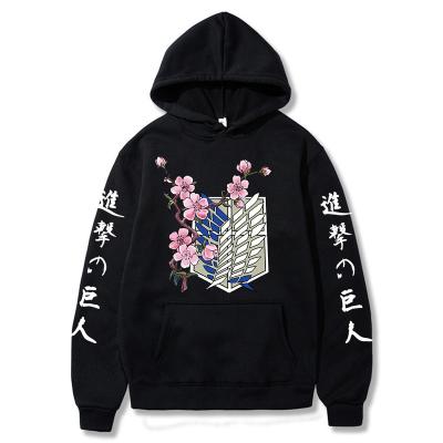 China Anime Breathable Attack On Titan Printed Long Sleeved Hoodie Men Women Tops Harajuku Clothes for sale