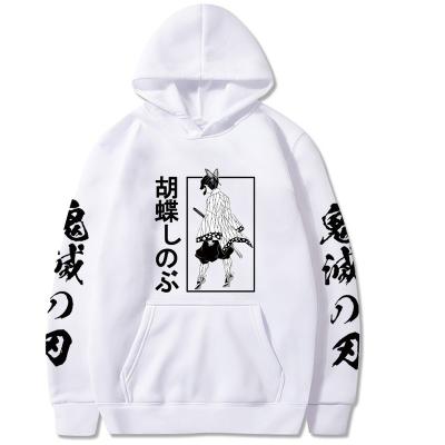 China Breathable Kochou Shinobu Harajuku Hoodies Unisex Anmie Demon Slayer Long Sleeve Sweatshirt For Men for sale