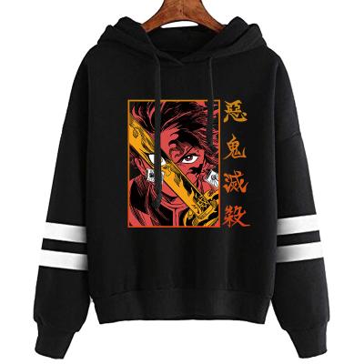 China Breathable Anime Demon Slayer Printed Hoodies Hip Hop Sweatshirts Oversized Pullover Tops Unisex Cloth for sale