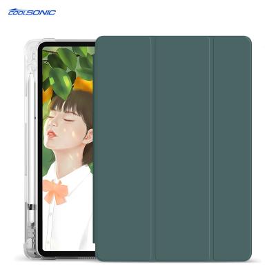 China Magnetic Stand Auto-sleep For iPad Air 1/2 Tablet Lovely PU+Transparent TPU Magnetic Waterproof Back Cover Case for sale