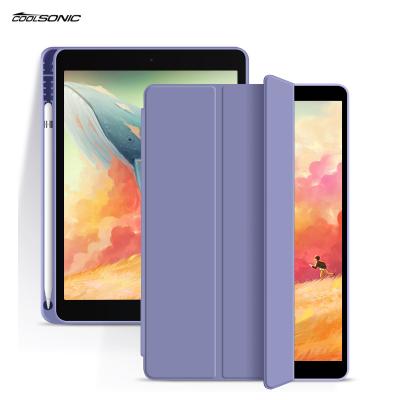 China Magnetic Stand Auto-sleep For iPad 9.7 2017/2018 Silicone Back Cover+ Pencil Stand Tablet Case for sale