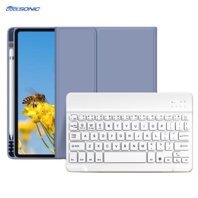 China 2021 New Good Quality Soft Silicone Wireless BT Keyboard Tablet Case For Ipad 10.2 2019/2020/2021 for sale