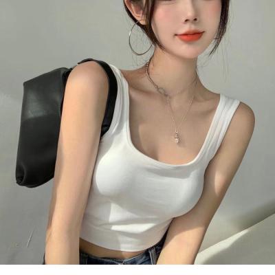 China Anti-pilling Women's Seamless Tanke Tops Established In Sexy Camisole Summer Bra Solid Color Basic Vest Crop Top for sale