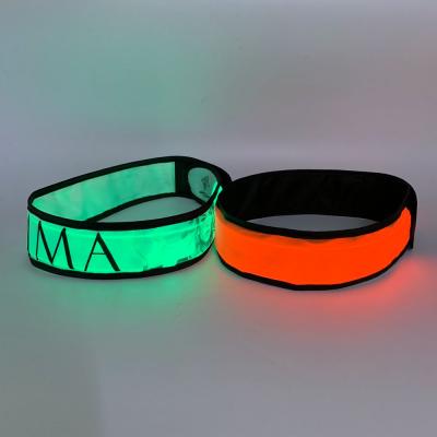 China Hot Sale Party Gift Customized TPU+nylon LOGO Headband TPU LED Colorful Flashing Headband for sale