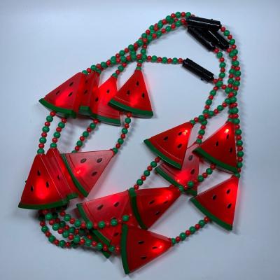 China Wholesale Watermelon Shape Party Gifts PS+ABS Supplier Flashing Jewelry Beaded LED Necklace for sale