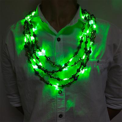 China Halloween/Christmas Festival Decoration Festival Party Decoration Light Up Mardi Gras Beads Necklace Led Necklace for sale