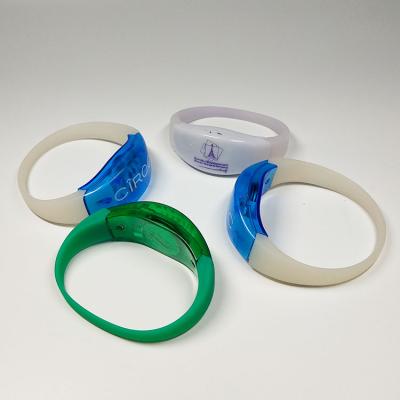 China ABS+PS sound triggering and vibration led bracelet part supply for sale