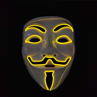 China Glowing USB LED Rechargeable EL Wire Mask Halloween Halloween Praise Party Costume Mask for sale