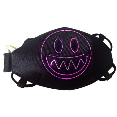 China Hot Sales Eco-friendly Party Led Rave Mask Supplies Custom Logo USB Charging Flashing Led EL Mask for sale