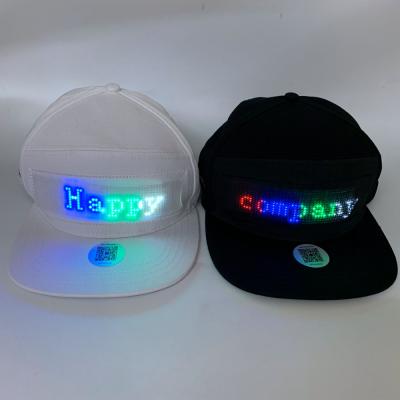 China COMMON Message LED USB Rechargeable APP Programmable Scrolling Cap for sale