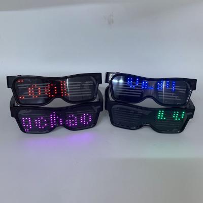 China New Design ABS OEM Shutter USB Rechargeable APP DIY Programmable Message LED Glasses for sale