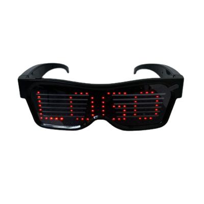 China Hot Selling New Colorful USB Rechargeable ABS APP Programmable Shutter Message LED Glasses for sale