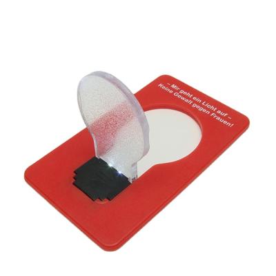 China Valentine's Day Promotional Gifts Red Heart Shape Led Pocket Light Business Card Light for sale