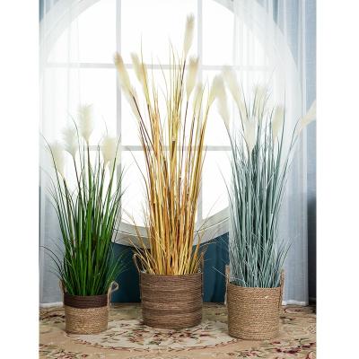 China Minimalist Reed Grass Simulation Landscape Potted Home Decoration Artificial Flowers and Plants for sale