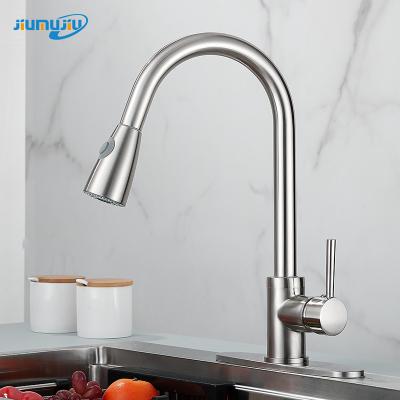 China Faucets Kitchen Faucet Pullout Metered Spray Head Polished Stainless Steel Kitchen Brushed Nickel Faucet Pullout Kitchen Faucet for sale