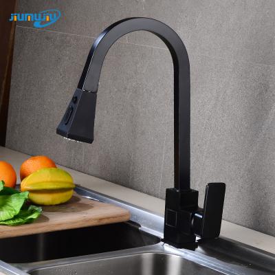 China Modern Metered Single Hole Pullout Kitchen Faucet Handle One Hole Sink With Neck Pull Down Sprayer Kitchen Pullout Faucet for sale