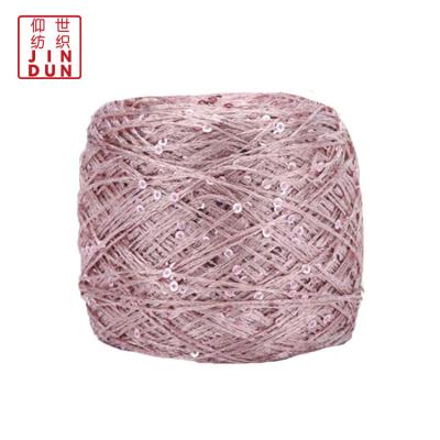 China Dark Pink Fancy Yarn Sequin Sparkle Fantasy Yarn Polyester Lace Lame Fancy Yarn for sale