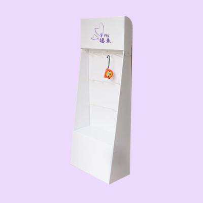 China Retail sock hang package hook display cardboard floor stand cardboard display stands with hooks for sale