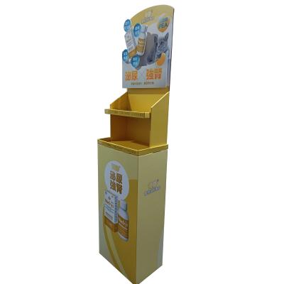 China Supermarket Display Corrugated Floor Display Bean Chocolate Custom Retail Cardboard Floor Display Stand for sale