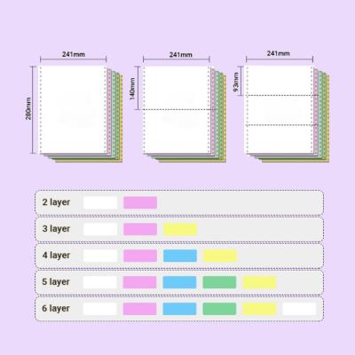 China A4 Sheets Needle - Free Carbonless Copy Paper Computer Continuous 2-6 Layers paper With Hole for sale